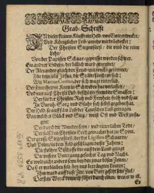 Grabes-Schrift auff den heldenmütigen ...