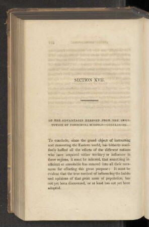 Section XVII. Of the advantages derived from the institution of parochial schools - Conclusion.