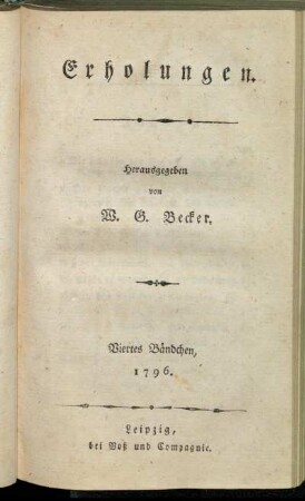 Viertes Bändchen, 1796.