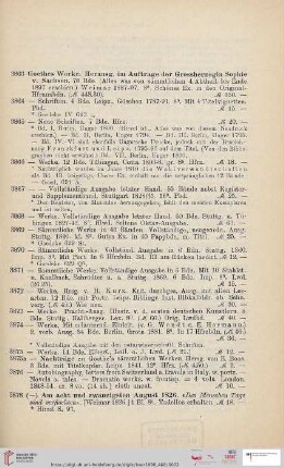 [Werke Goethes] (Nr. 3863 - 4003)