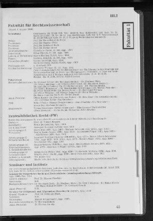 III.2 Fakultäten