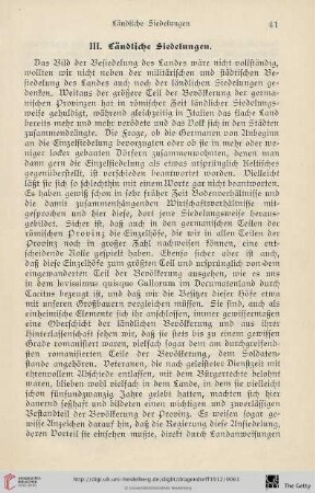 III. Ländliche Siedelungen