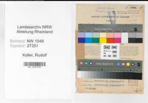 Entnazifizierung Rudolf Koller , geb. 30.06.1903 (Bankbeamter)