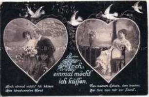 Postkarte mit Liebesmotiv und Vers