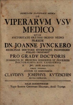 Diss. inaug. med. de viperarum usu medico