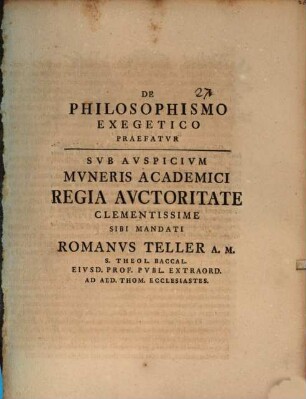 De philosophismo exegetico