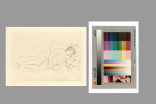 Liegender weiblicher Akt (Femme nue couchée, tournée à droite)