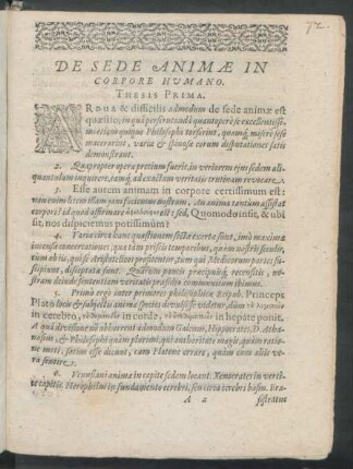 De Sede Animae In Corpore Humano.