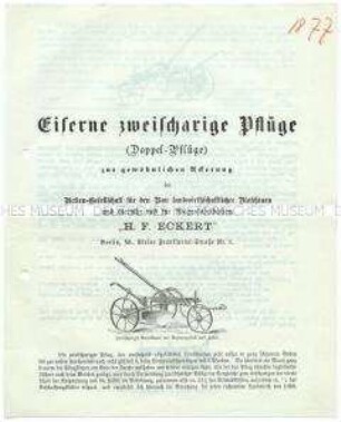 Eiserne zweischarige Pflüge