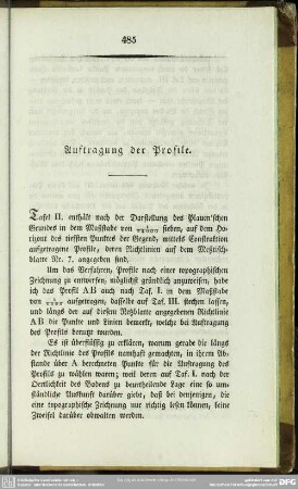 Auftragung der Profile