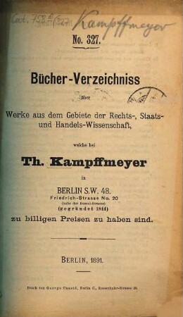 Bücher-Verzeichniss. 327. 1891