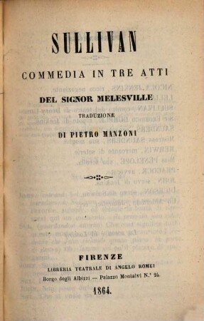 Sullivan : commedia in tre atti