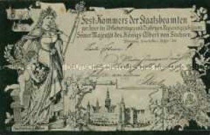 Postkarte zu einem Fest-Kommers der sächsischen Staatsbeamten