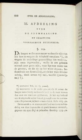 XI. Afdeeling. Over de Ademhaaling en derzelver Voornaamste Nuttigheid
