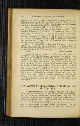 Herr Landrat Dr. Hammerschmidt - Gelsenkirchen und die Lehrerschaft