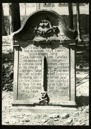alter Friedhof, Grabstein der Geschwister Bechthold um 1801