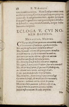 Ecloga V. Cui Nomen Daphnis.