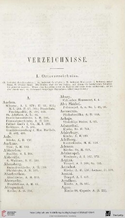I. Ortsverzeichniss