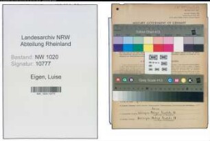 Entnazifizierung Luise Eigen , geb. 01.09.1899 (Postsekretaerin)