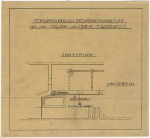 Billing, Hermann; Karlsruhe, Amalienstr. 53; Haus Bausback - Entwässerungsplan, Ergänzung (Grundriss)