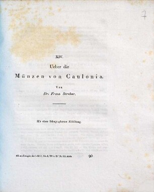 Ueber die Münzen von Caulonia