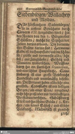 Siebenbürgen, Wallachey und Moldau