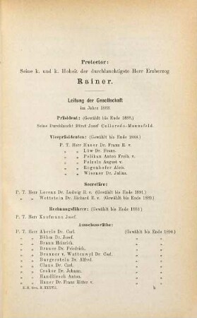 Verhandlungen der Zoologisch-Botanischen Gesellschaft in Wien. 37. 1887