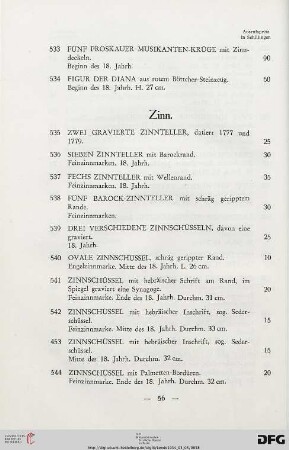 Zinn (Nr. 535-576)