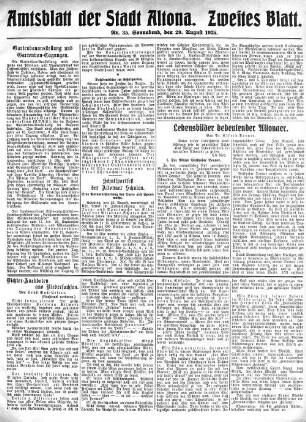 Nummer 35. Zweites Blatt. : Sonnabend, den 29. August 1925