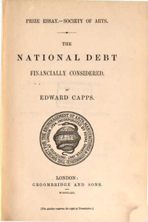 The national debt financially considered