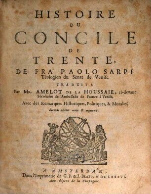 Histoire du concile de Trente