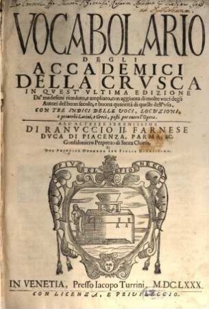 Vocabolario degli Academici della Crusca