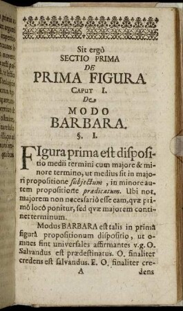 Sit ergò Sectio Prima. De Prima Figura