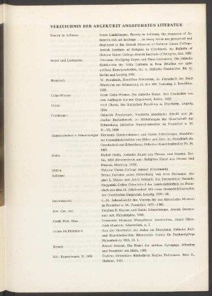 Verzeichnis der abgekürzt angeführten Literatur