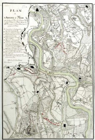 WHK 25 Deutscher Siebenjähriger Krieg 1756-1763: Plan des Gefechts bei Mehr, 5. August 1758