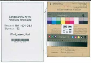 Entnazifizierung Karl Windgassen , geb. 18.01.1897 (Ingenieur)