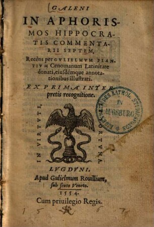In Aphorismos Hippocratis commentarii septem