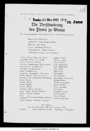 Die Verschwörung des Fiesco zu Genua