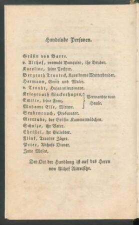 Handelnde Personen.