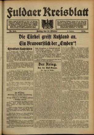 Ausgabe vom Freitag, den 30. Oktober 1914.