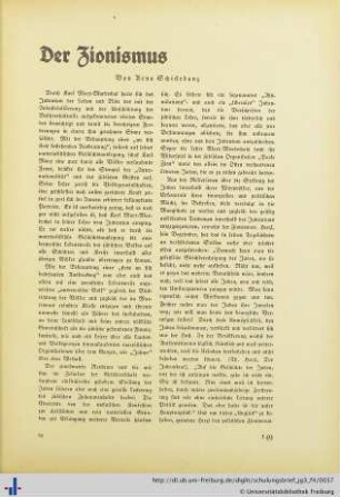 Der Zionismus.