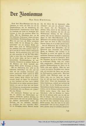 Der Zionismus.