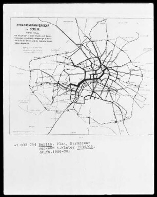 Berlin, Straßenverkehr, Plan, im Winter 1904/1905