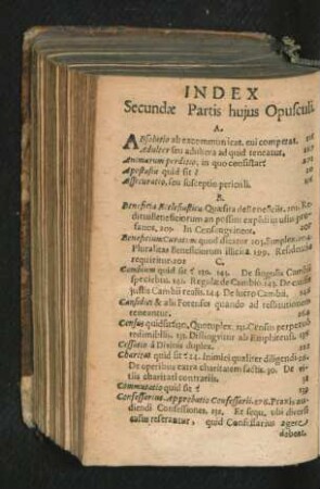 Index Secundae Partis
