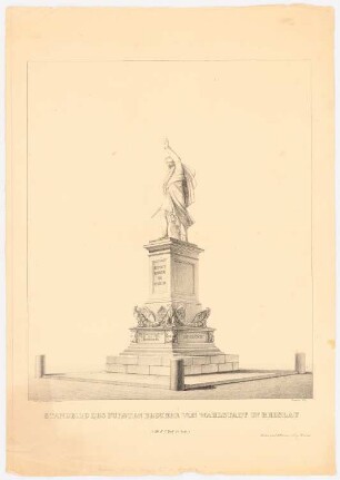 Blücherstatue, Breslau: Perspektivische Ansicht