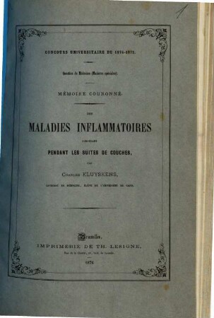 Des Maladies inflammatoires survenant pendant les suites de couches