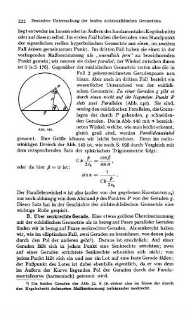 B. Über senkrechte Gerade.