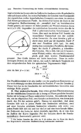B. Über senkrechte Gerade.