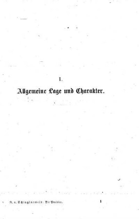 I. Allgemeine Lage und Charakter