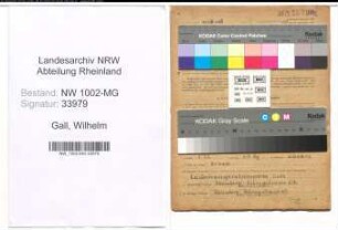 Entnazifizierung Wilhelm Gall , geb. 22.05.1916 (Arbeiter)